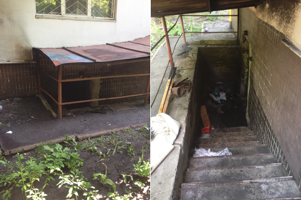 В Киеве дворник, спасая инвентарь из огня, получил ожоги